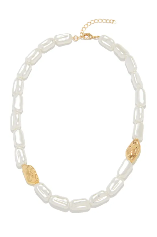 Loriana Necklace Faux Pearl Necklace - White sold by Miss Lola