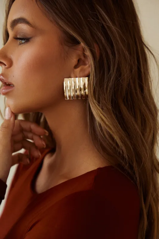 Sabina Statement Earring - Gold sold by Miss Lola