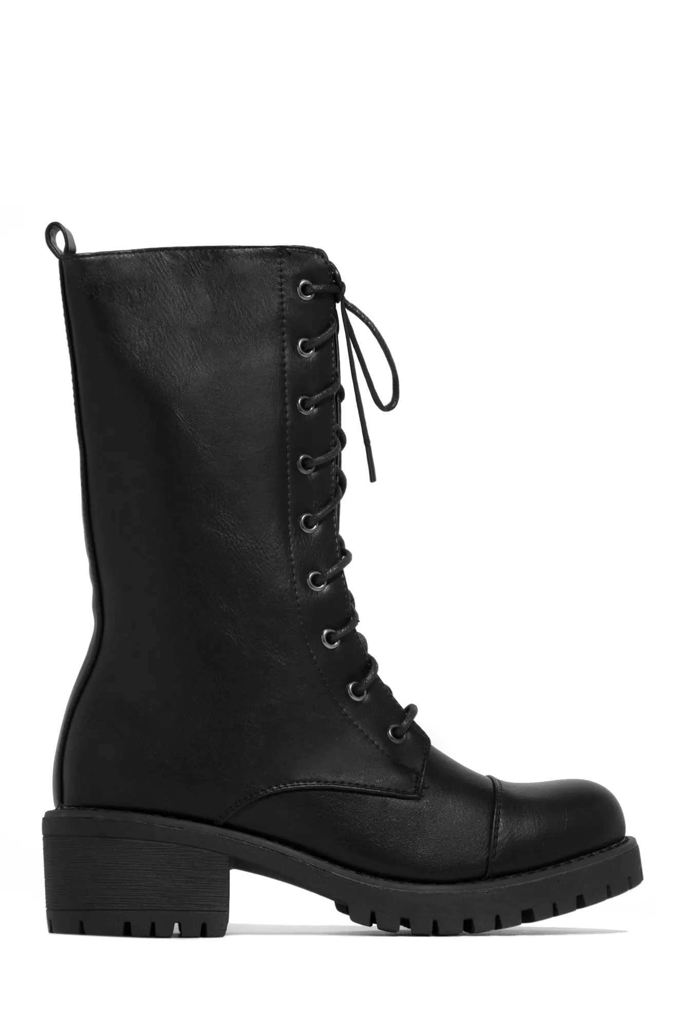 A Classic Front Lace Up Combat Boots - Black sold by Miss Lola product image thumbnail 2