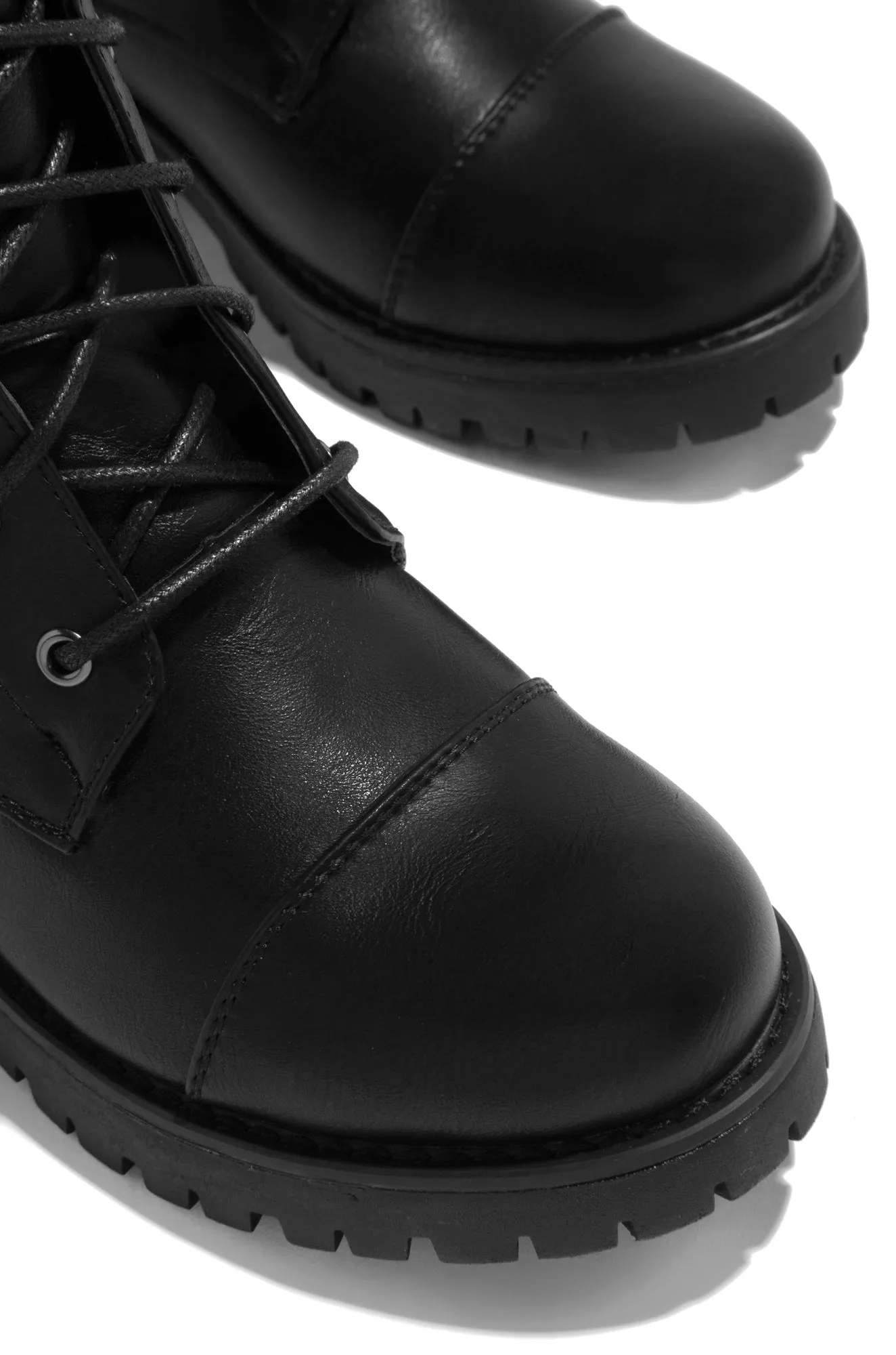 A Classic Front Lace Up Combat Boots - Black sold by Miss Lola product image thumbnail 5