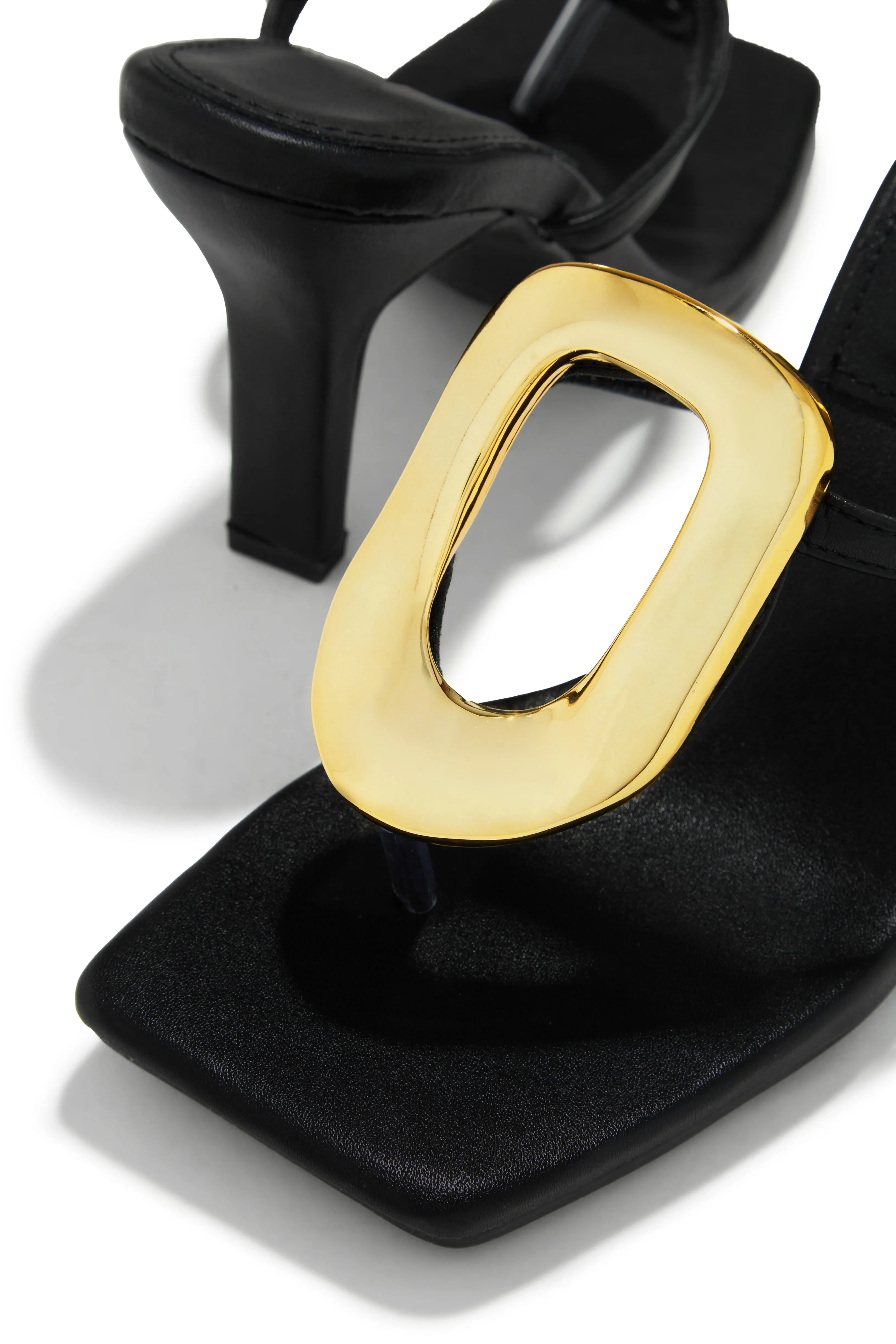 Adonna Thong Strap Mule Heels - Black sold by Miss Lola product image thumbnail 5