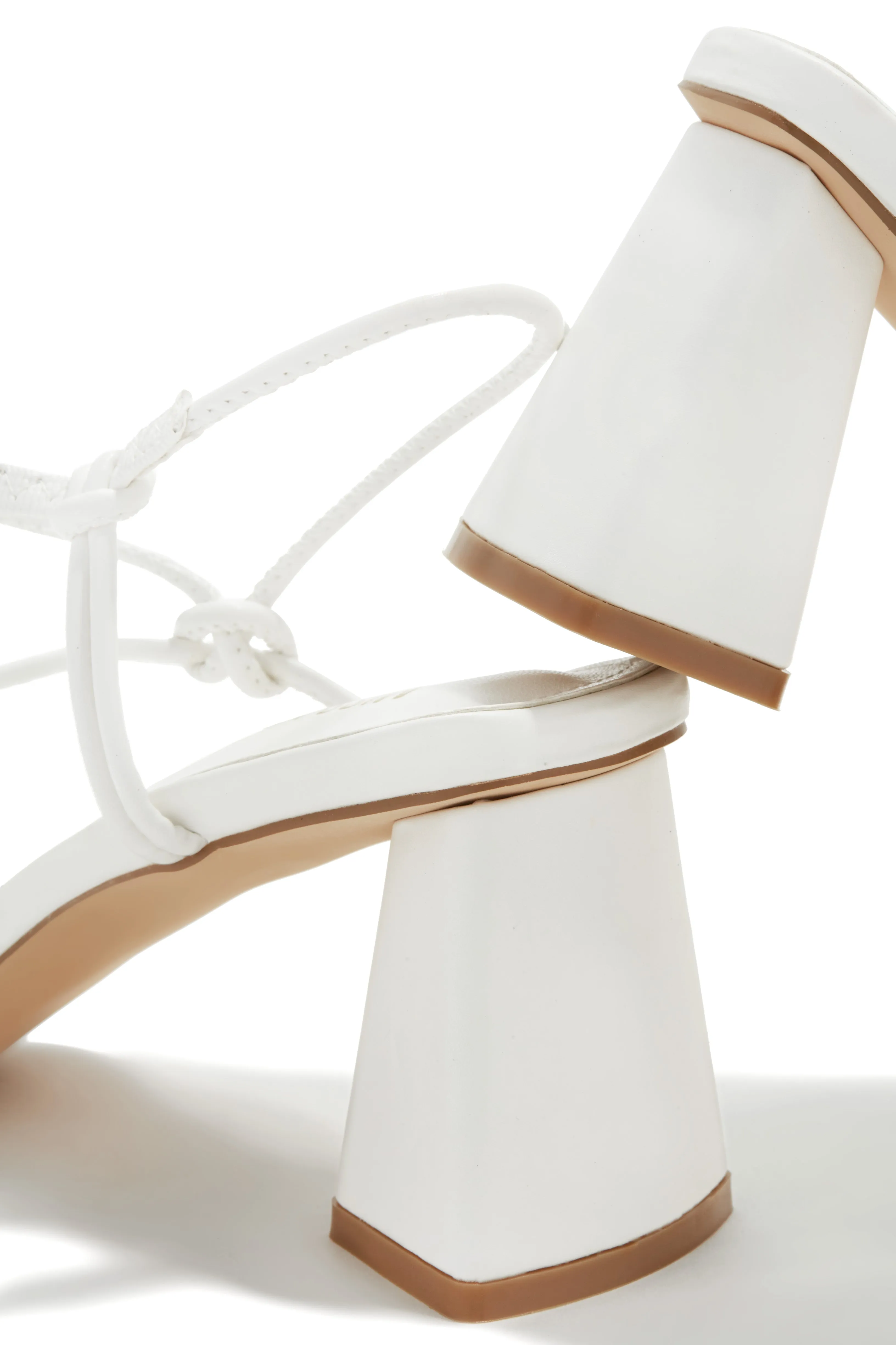 Vacation Memories Block Mid Heels - White sold by Miss Lola product image thumbnail 3