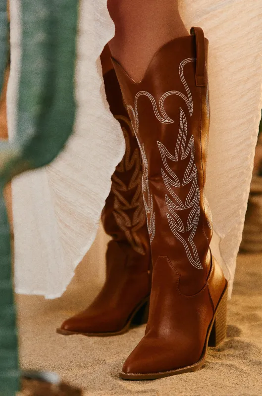 Exclusive Performance Cowgirl Boots - Tan sold by Miss Lola