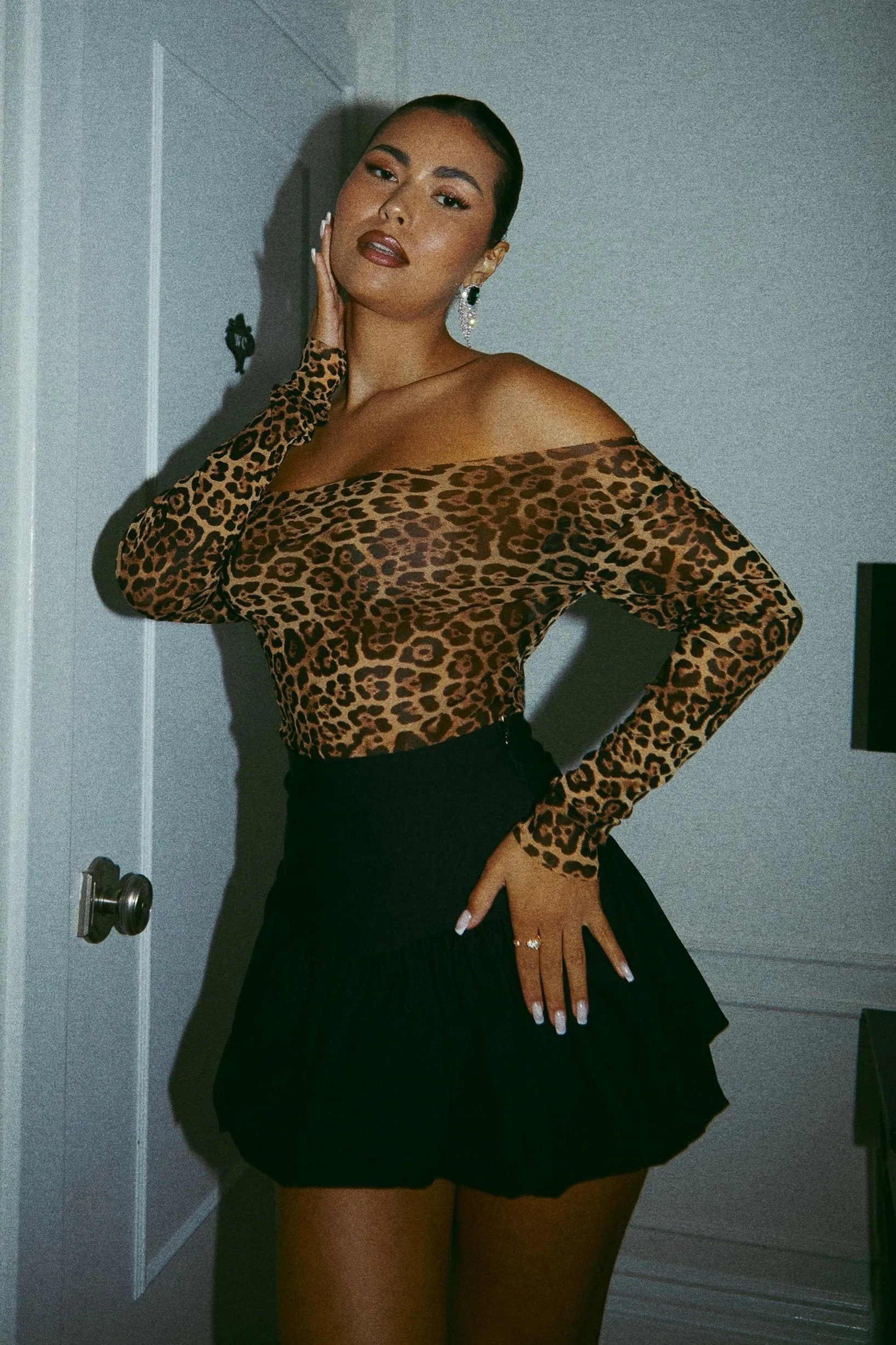 Jovana Off The Shoulder Top - Leopard sold by Miss Lola