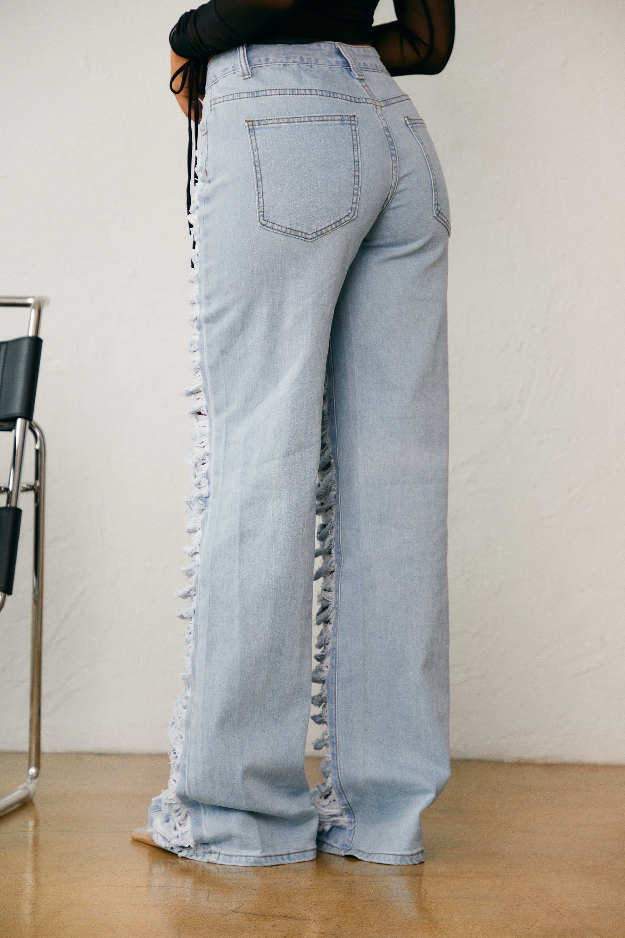 Melissa Distressed Denim Jeans - Denim sold by Miss Lola product image thumbnail 2