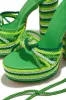 Kayden Lace Up Platform Block Heels - Green sold by Miss Lola