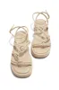 Sun Soaked Platform Sandals - Cream sold by Miss Lola