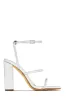 Emalia Block Heels - Silver sold by Miss Lola