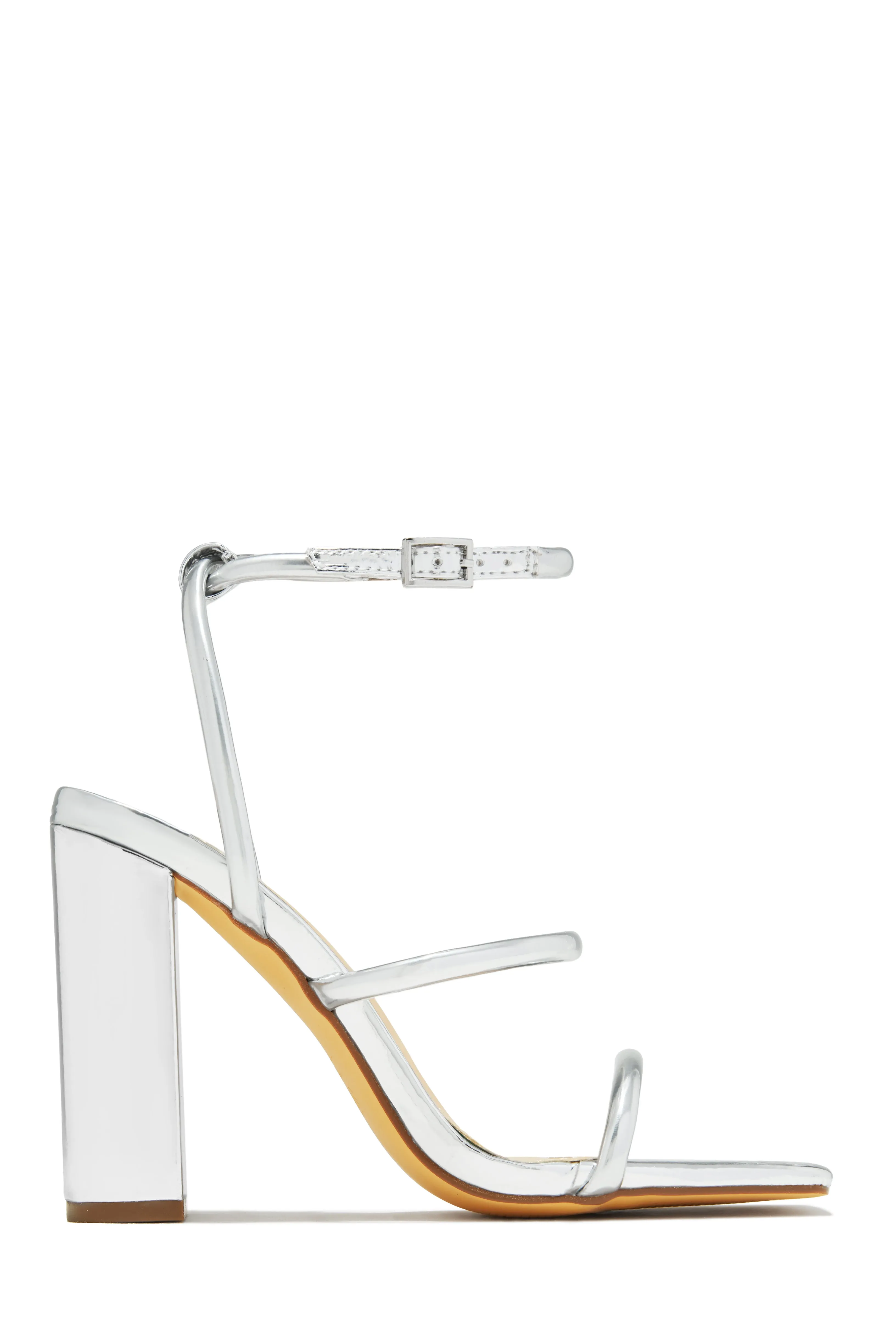 Emalia Block Heels - Silver sold by Miss Lola product image thumbnail 5