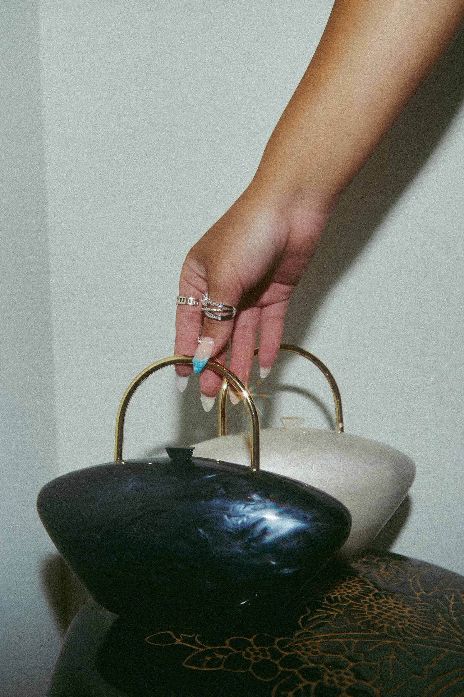 Imania Marble Top Handle Bag- Black sold by Miss Lola product image thumbnail 3