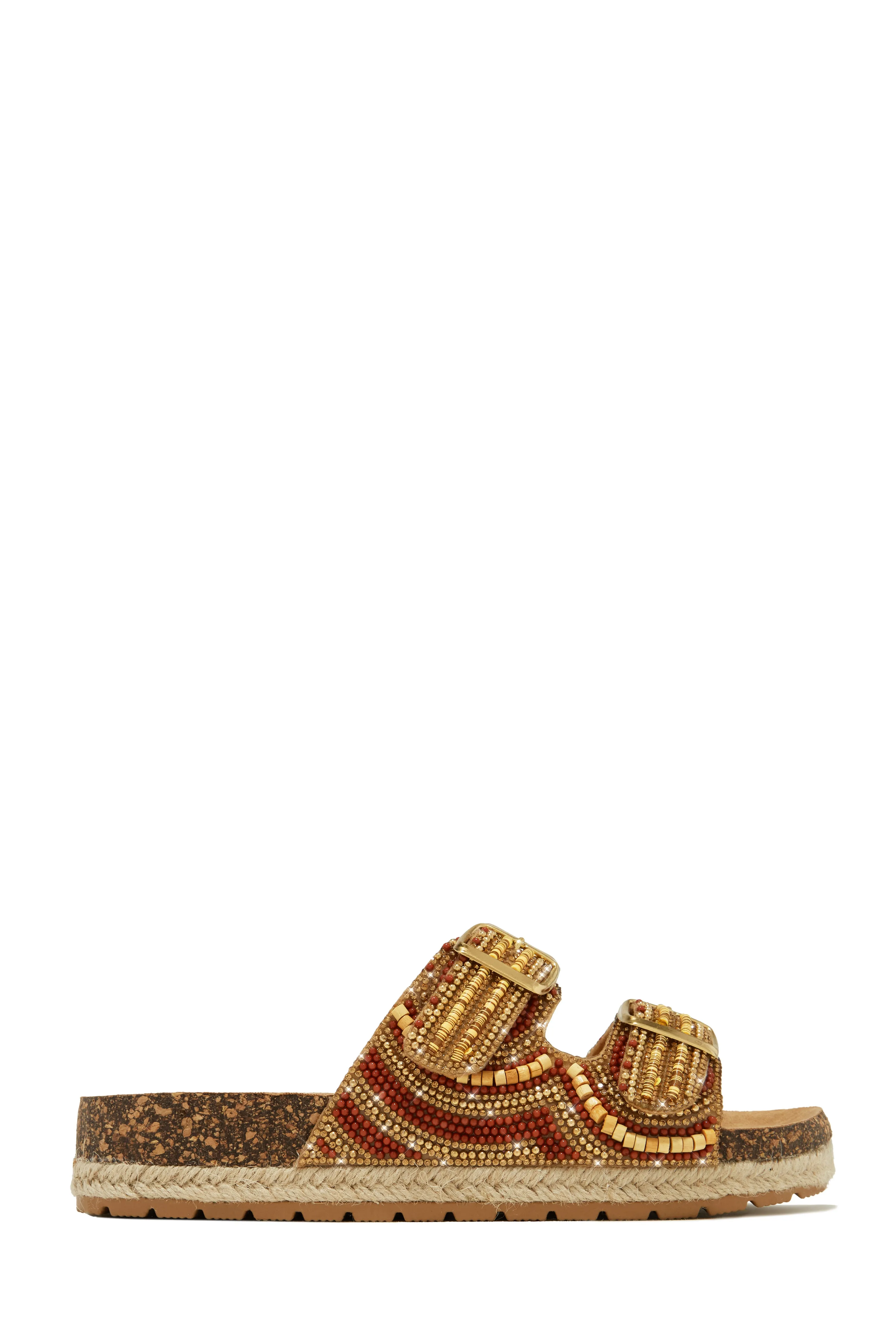 Aristi Beaded Embellished Slip On Sandals - Tan sold by Miss Lola product image thumbnail 5
