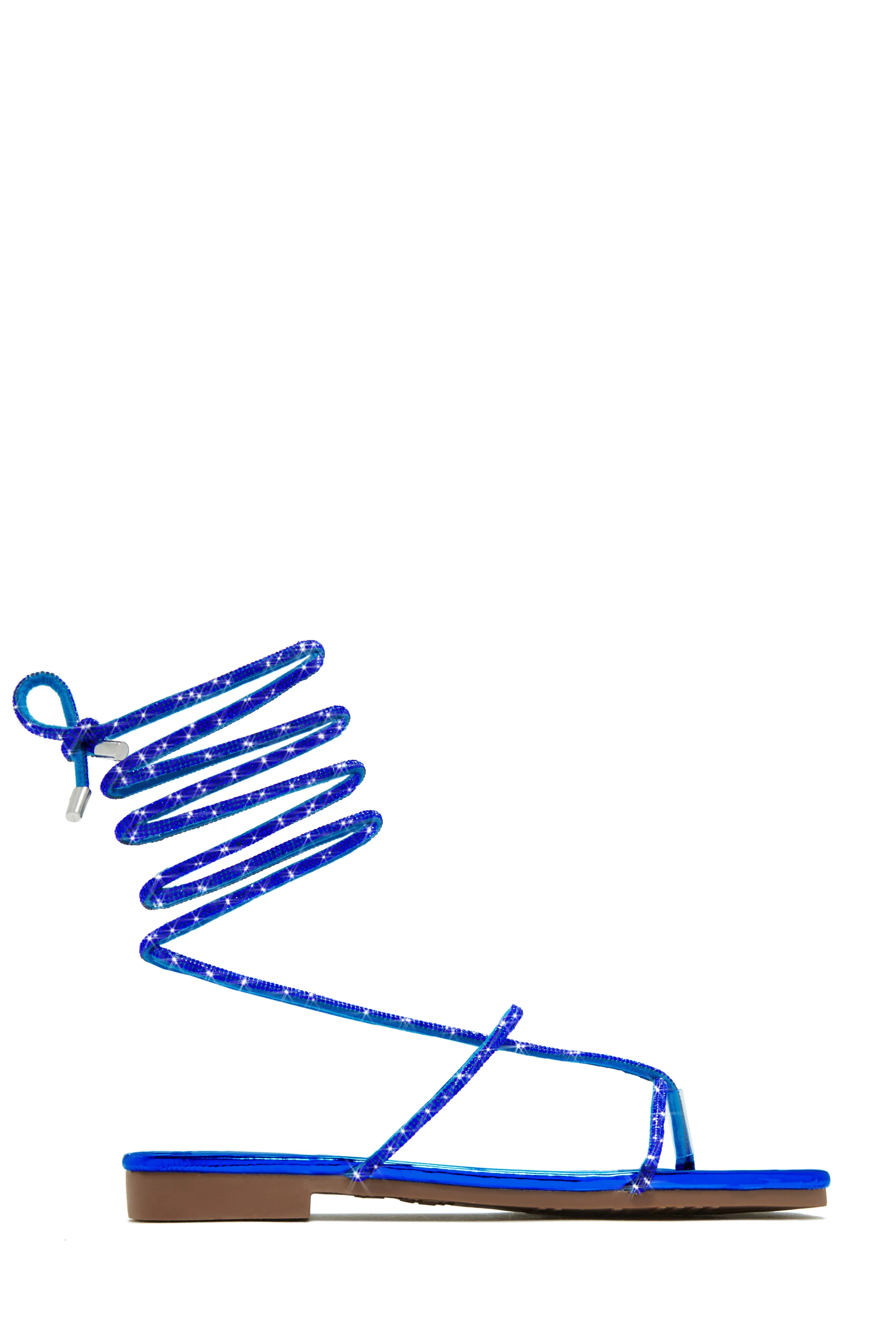 Luxury Oasis Embellished Lace Up Sandals - Blue sold by Miss Lola product image thumbnail 5