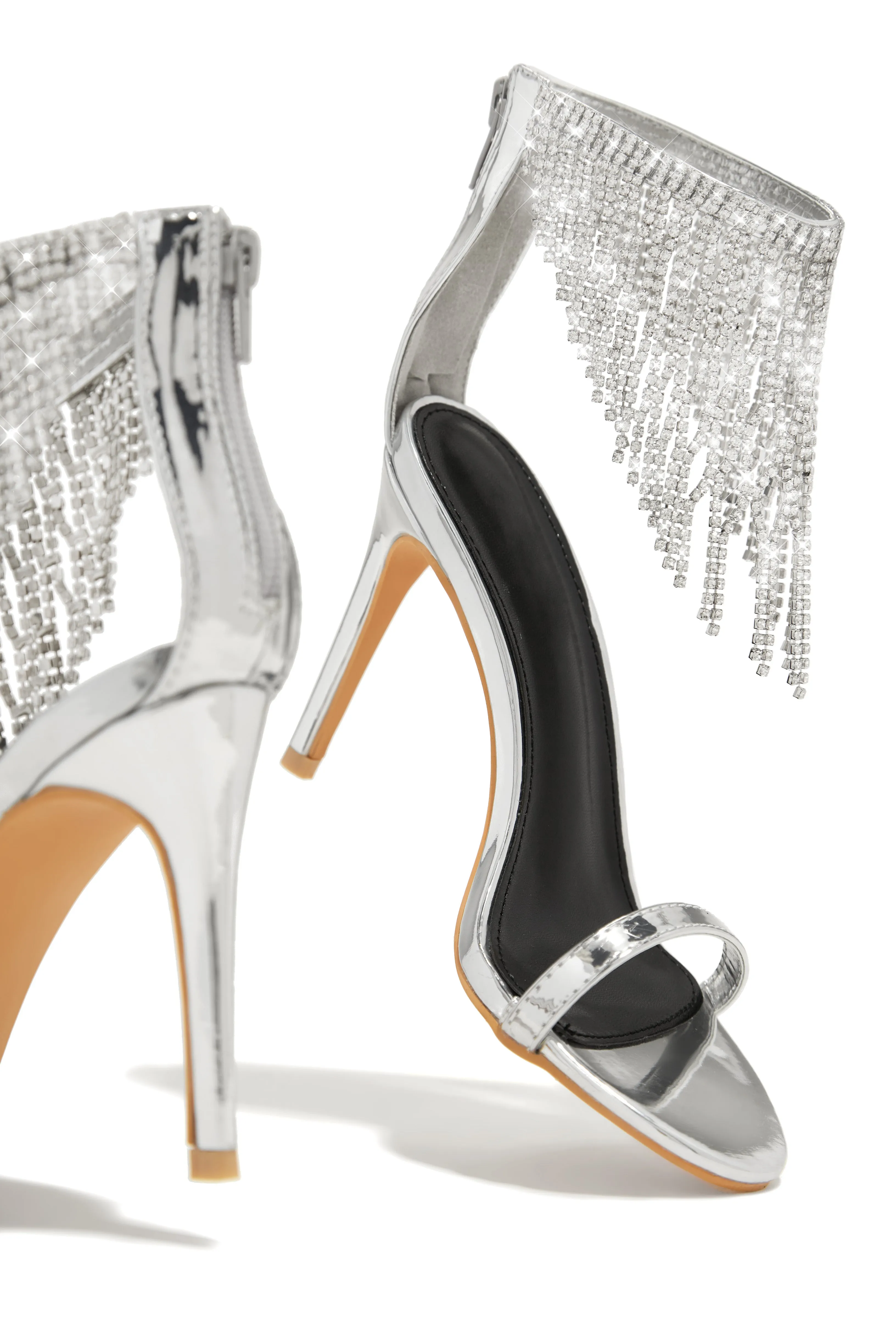 Formal Icon Embellished Dangle Heels - Silver sold by Miss Lola product image thumbnail 5