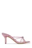 Pure Love Embellished Mid Heel Mules - Pink Metallic sold by Miss Lola