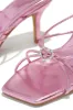Pure Love Embellished Mid Heel Mules - Pink Metallic sold by Miss Lola