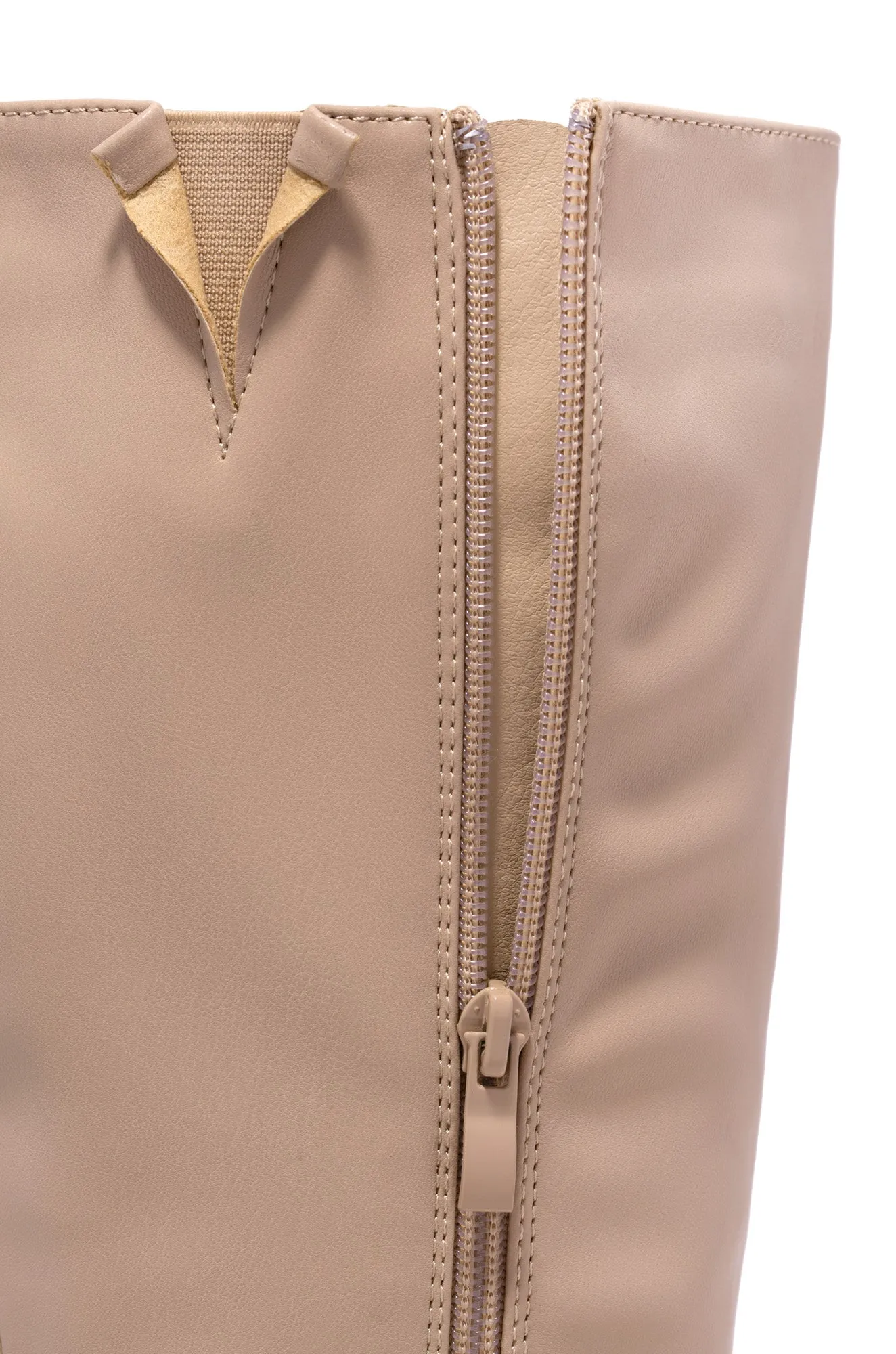 Fine Time Block Heel Knee High Boots - Nude sold by Miss Lola product image thumbnail 2