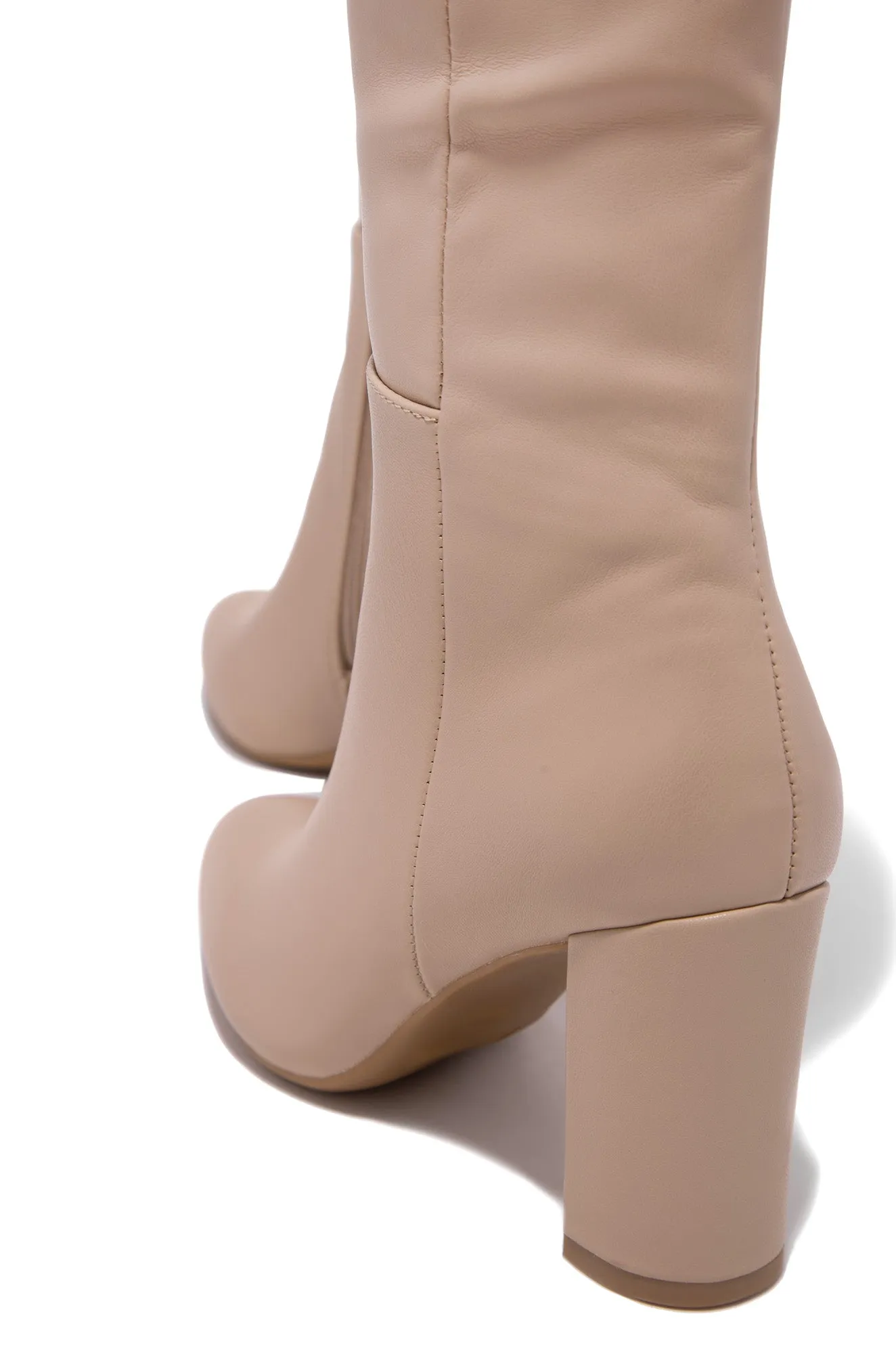 Fine Time Block Heel Knee High Boots - Nude sold by Miss Lola product image thumbnail 5