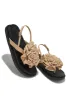 Florence Flower Chunky Sandals - Nude sold by Miss Lola