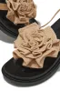 Florence Flower Chunky Sandals - Nude sold by Miss Lola