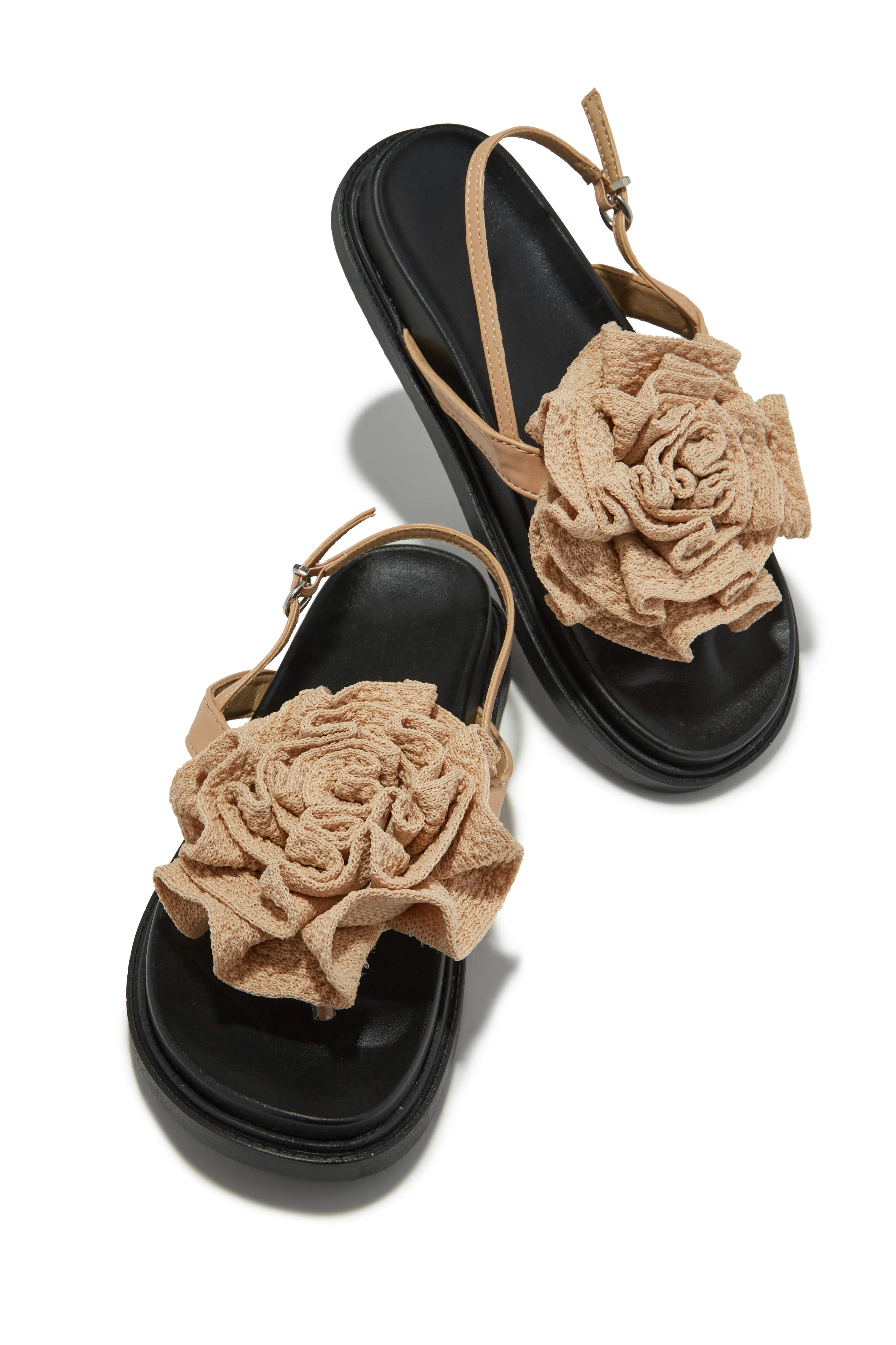 Florence Flower Chunky Sandals - Nude sold by Miss Lola product image thumbnail 5