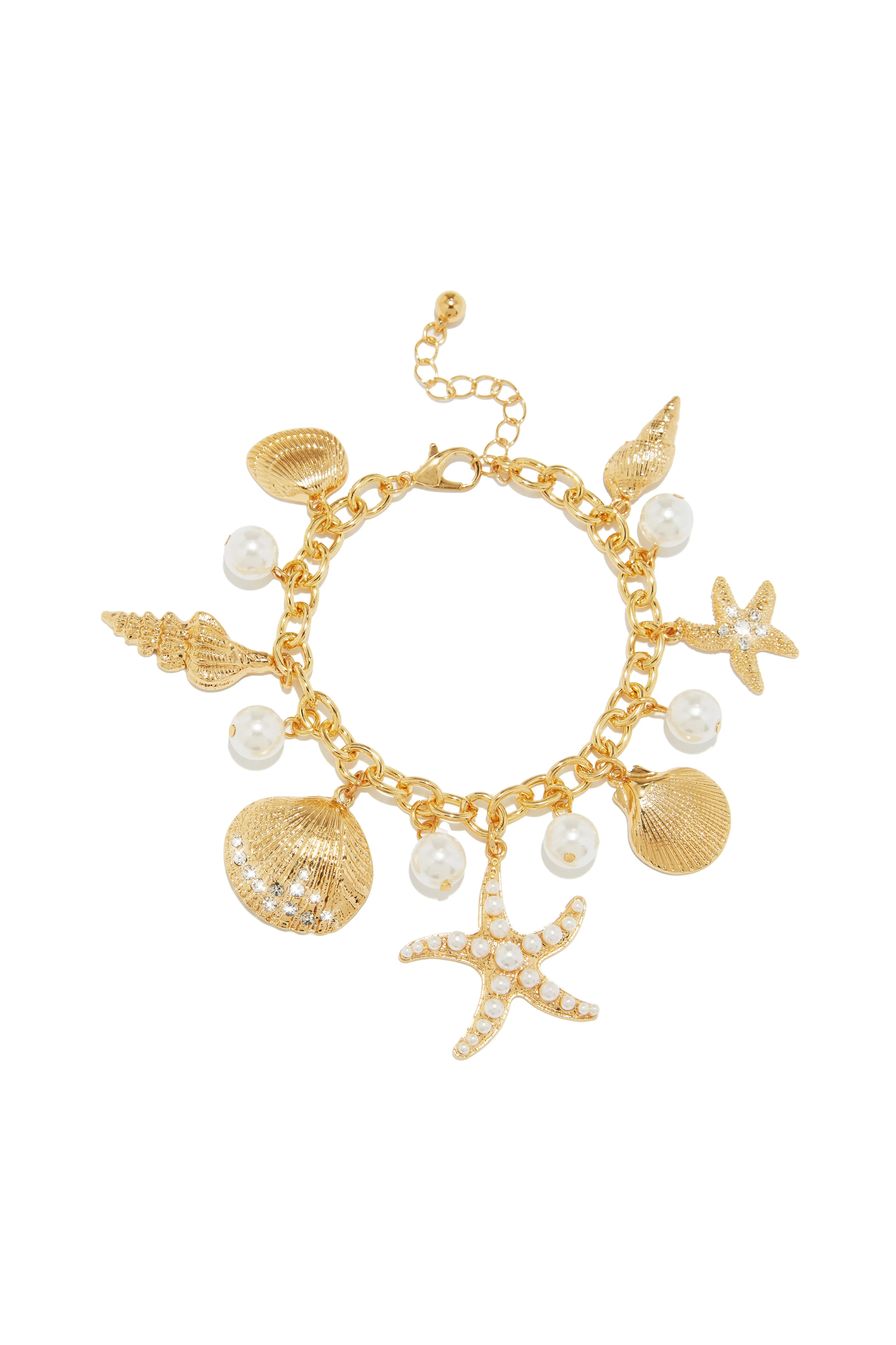 Island Girl Sea Shell and Starfish Charm Anklet - Gold sold by Miss Lola product image thumbnail 4