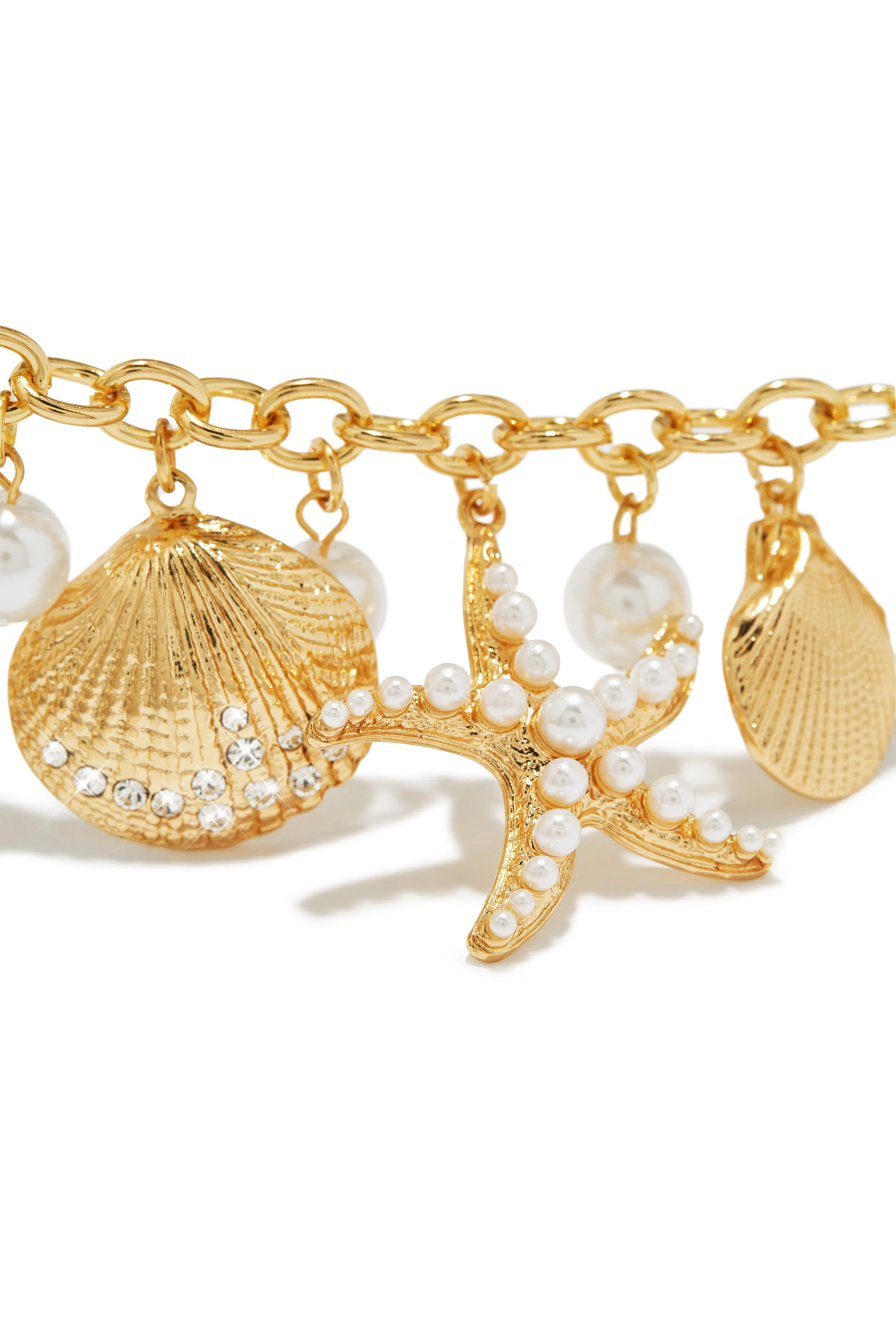Island Girl Sea Shell and Starfish Charm Anklet - Gold sold by Miss Lola product image thumbnail 2