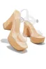 Makana Platform Block Heels - Clear sold by Miss Lola