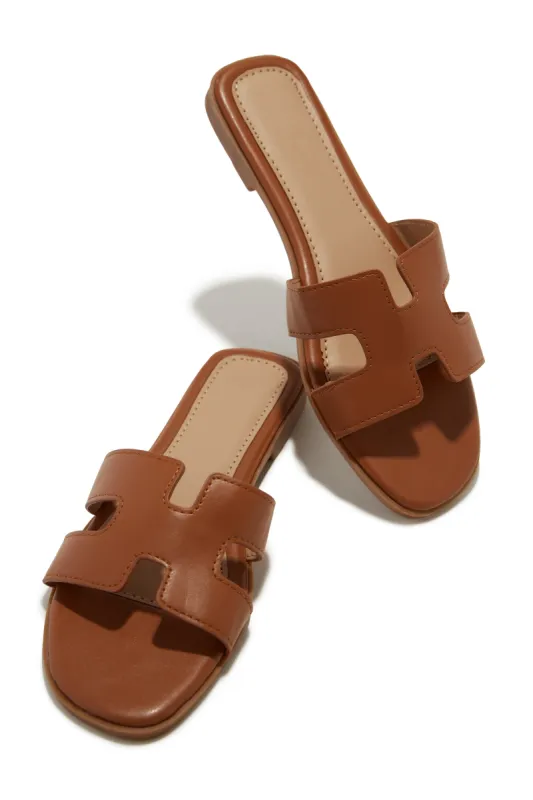 Myla Slip On Sandals - Tan sold by Miss Lola