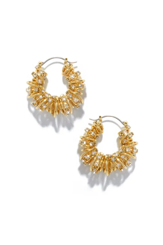 Carlota Embellished Hoop Earrings - Gold sold by Miss Lola