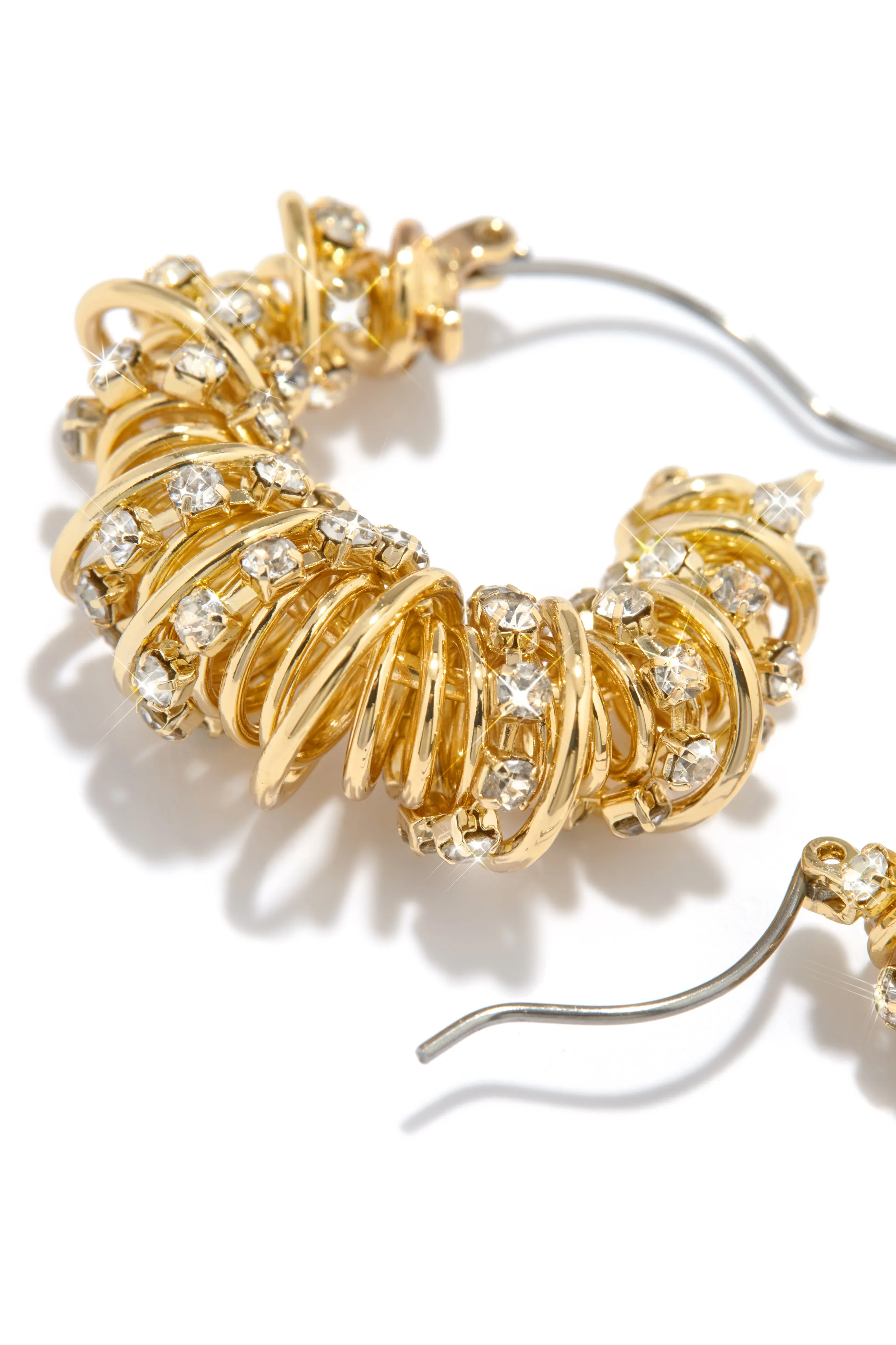 Carlota Embellished Hoop Earrings - Gold sold by Miss Lola product image thumbnail 2