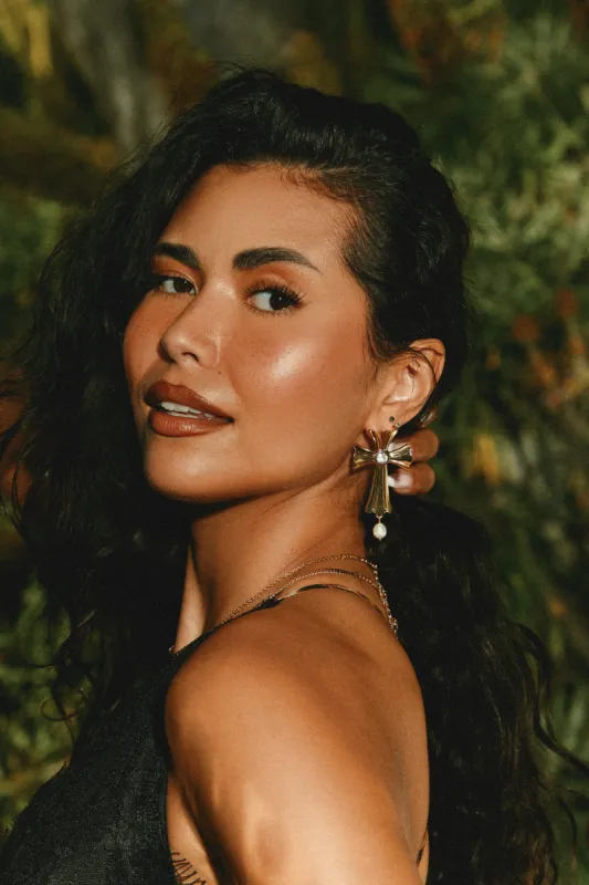 Ynez Statement Cross Earring - Gold sold by Miss Lola