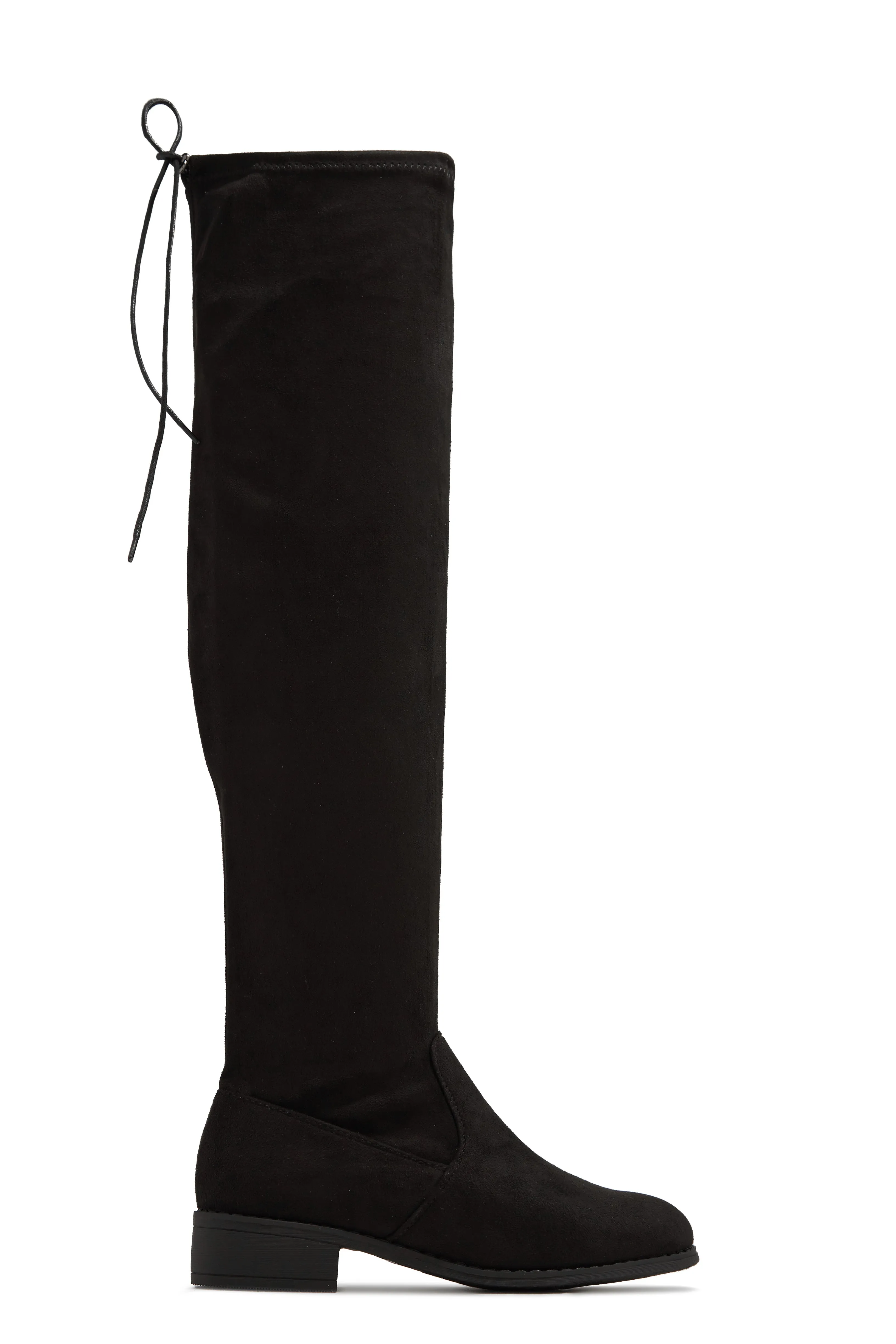 High & Low Over The Knee Flat Boots - Black sold by Miss Lola product image thumbnail 3