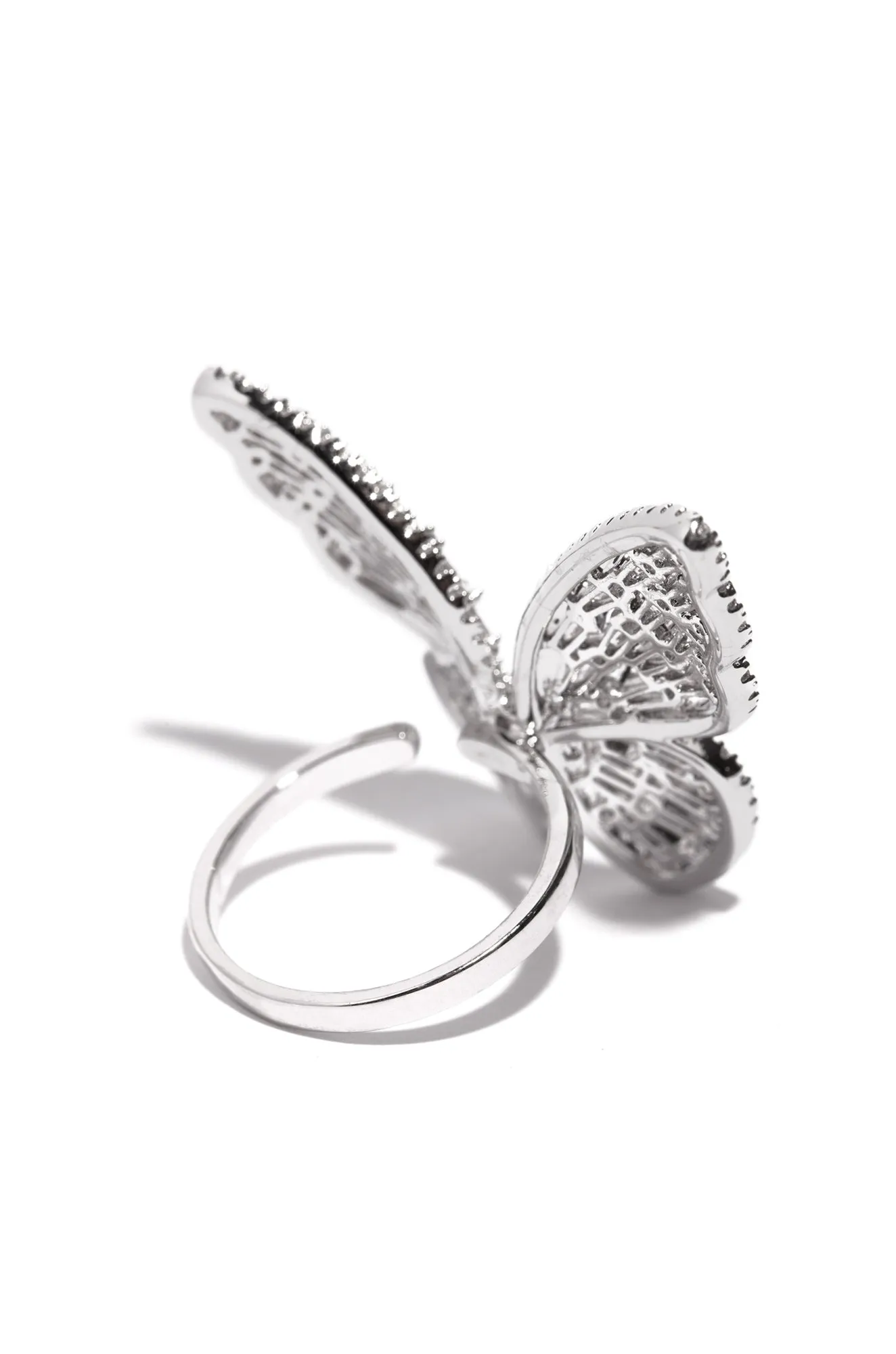 Lena CZ Adjustable Butterly Ring - Silver sold by Miss Lola product image thumbnail 5