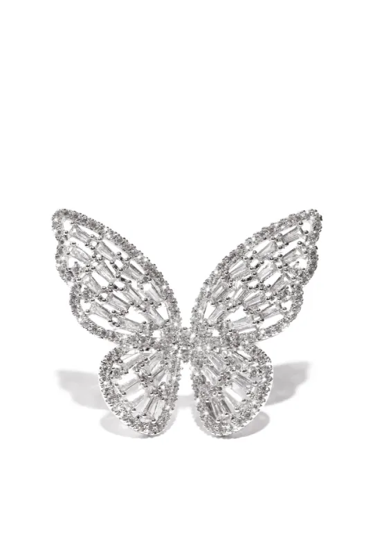Lena CZ Adjustable Butterly Ring - Silver sold by Miss Lola