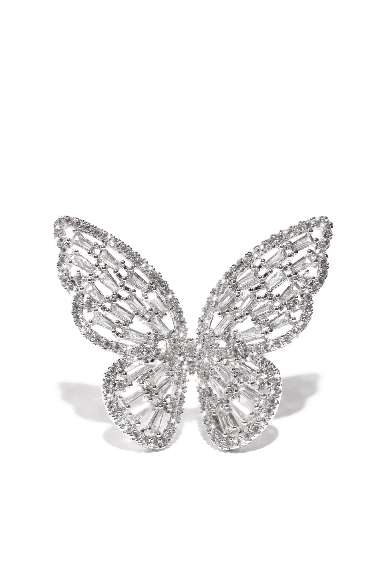 Lena CZ Adjustable Butterly Ring - Silver sold by Miss Lola