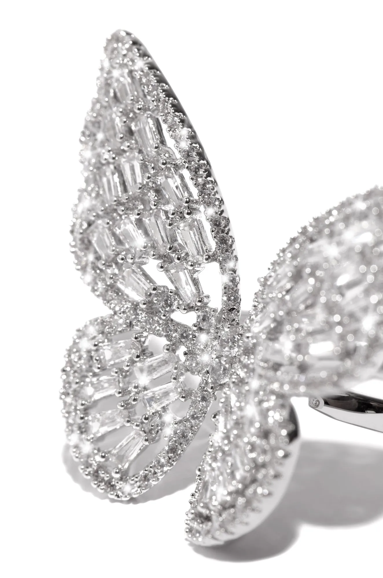 Lena CZ Adjustable Butterly Ring - Silver sold by Miss Lola product image thumbnail 3