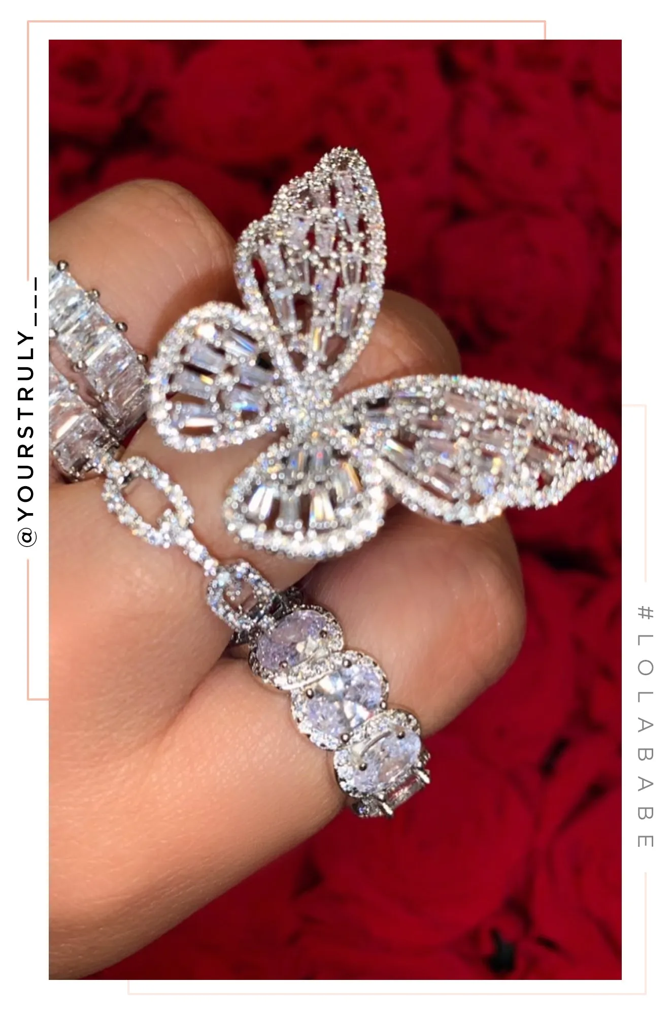 Lena CZ Adjustable Butterly Ring - Silver sold by Miss Lola product image thumbnail 4