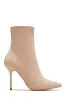 Last Night Pointed Toe High Heel Ankle Boots - Nude sold by Miss Lola