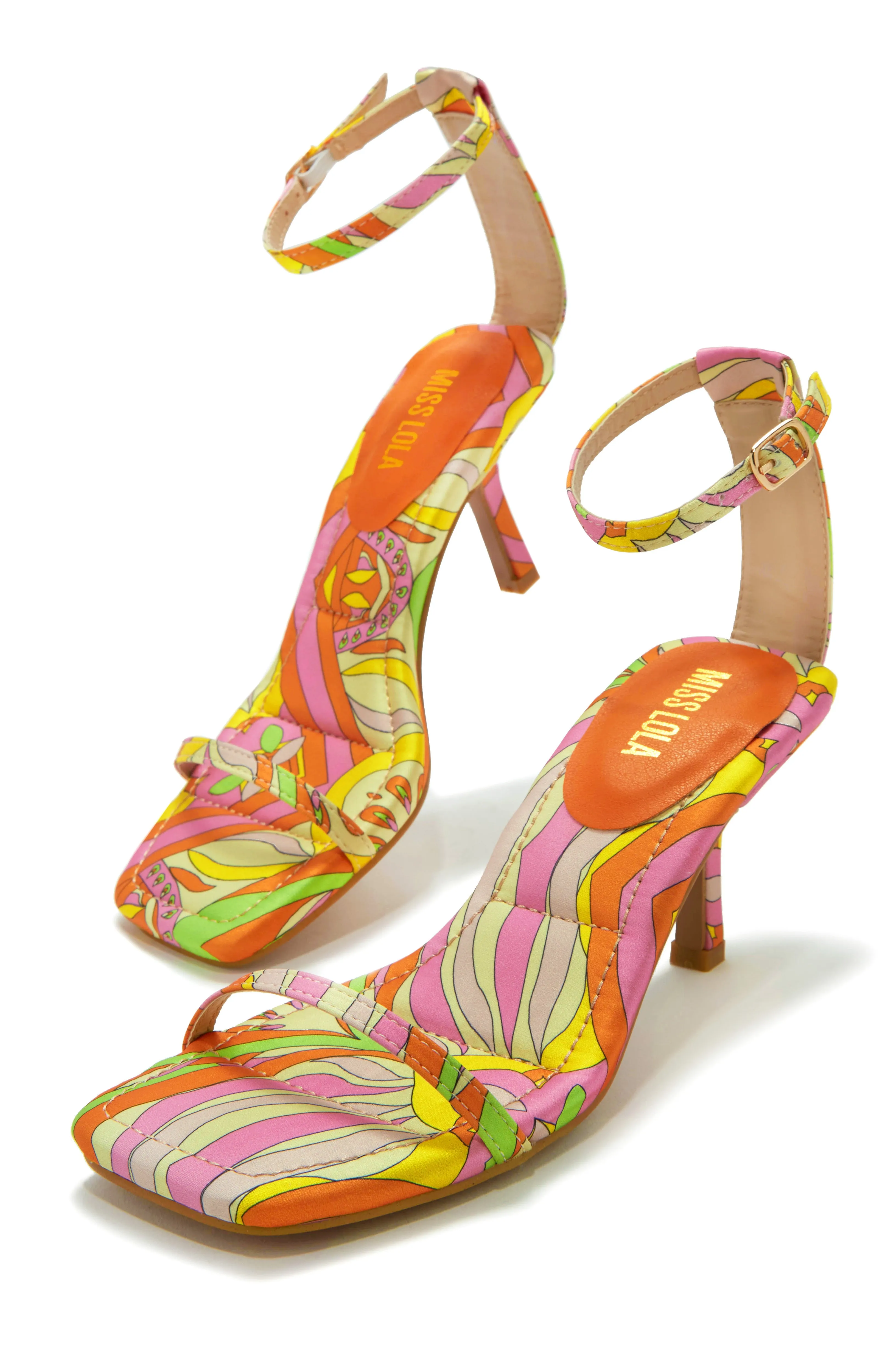 Iyla Single Sole Mid Heels - Pink Print sold by Miss Lola product image thumbnail 2
