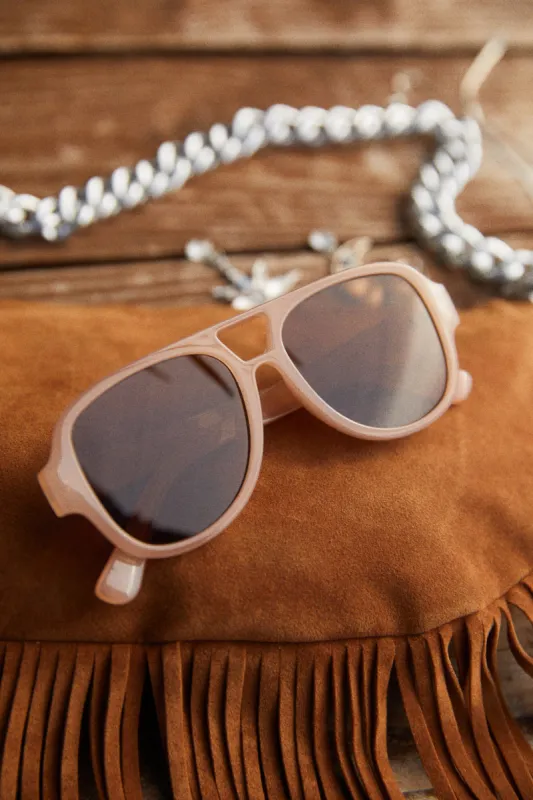 Italia Oversized Sunglasses - Nude sold by Miss Lola