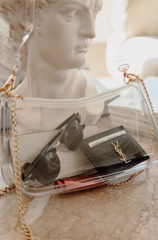 Always Trendy Clear Shoulder Crossbody Bag - Clear sold by Miss Lola