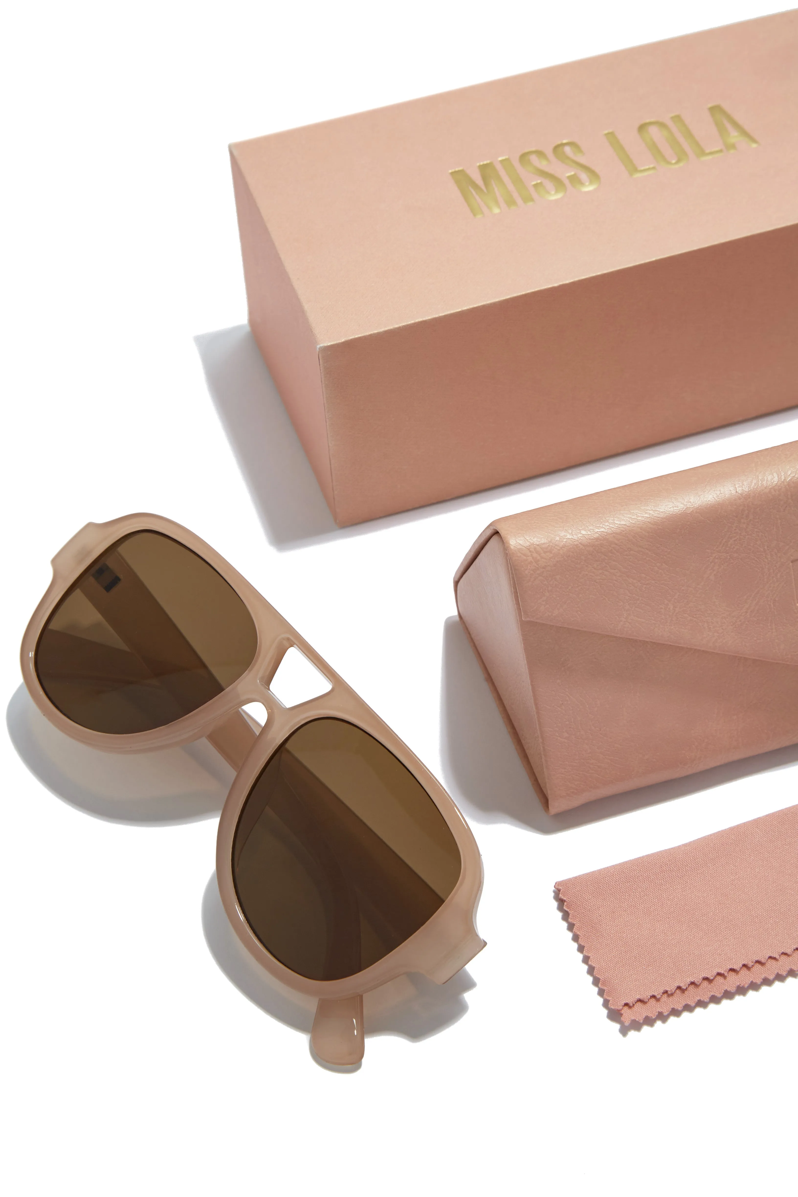 Italia Oversized Sunglasses - Nude sold by Miss Lola product image thumbnail 5