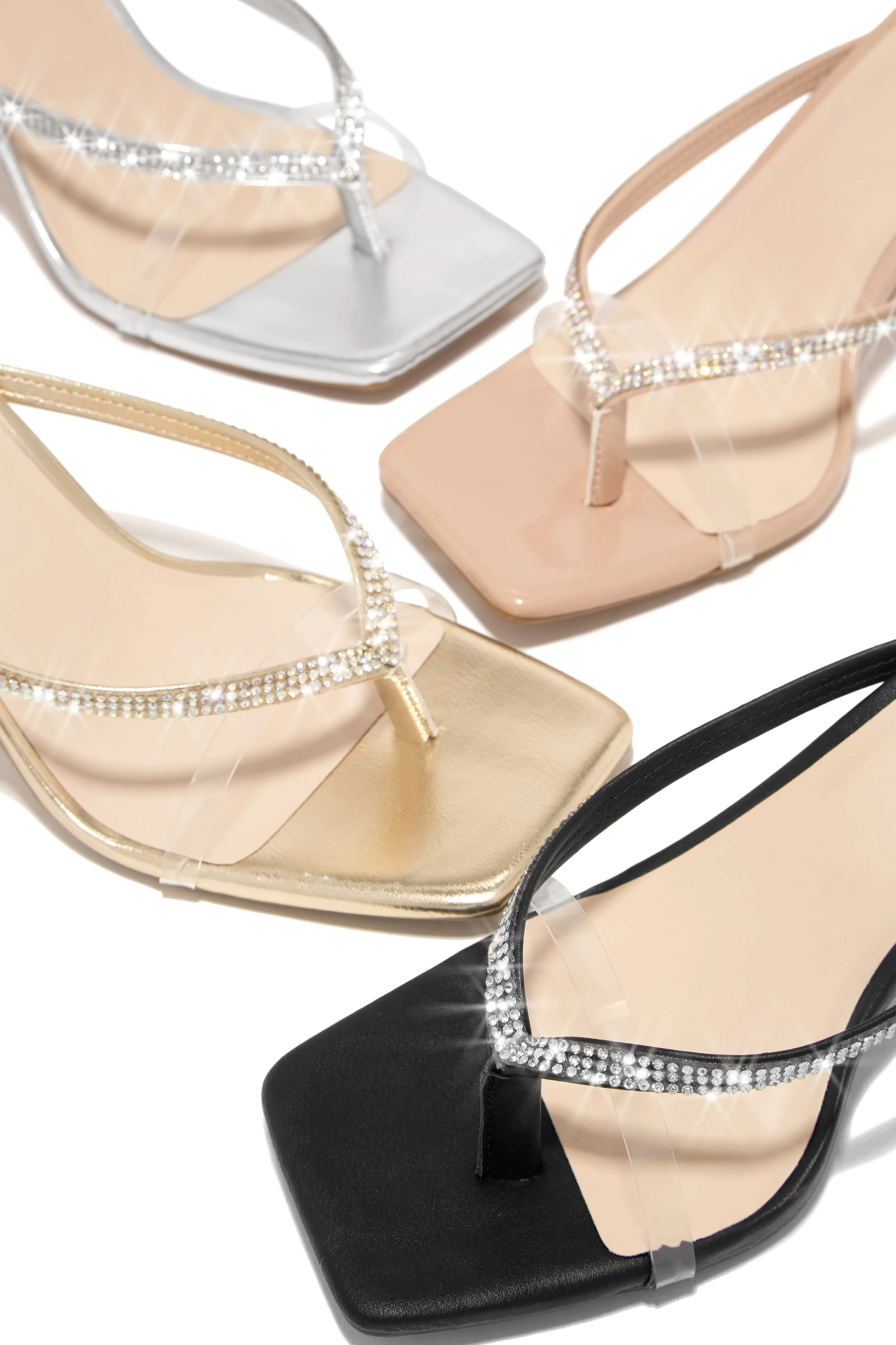 Pop Champagne Embellished Mid Heel Mules - Gold sold by Miss Lola product image thumbnail 4