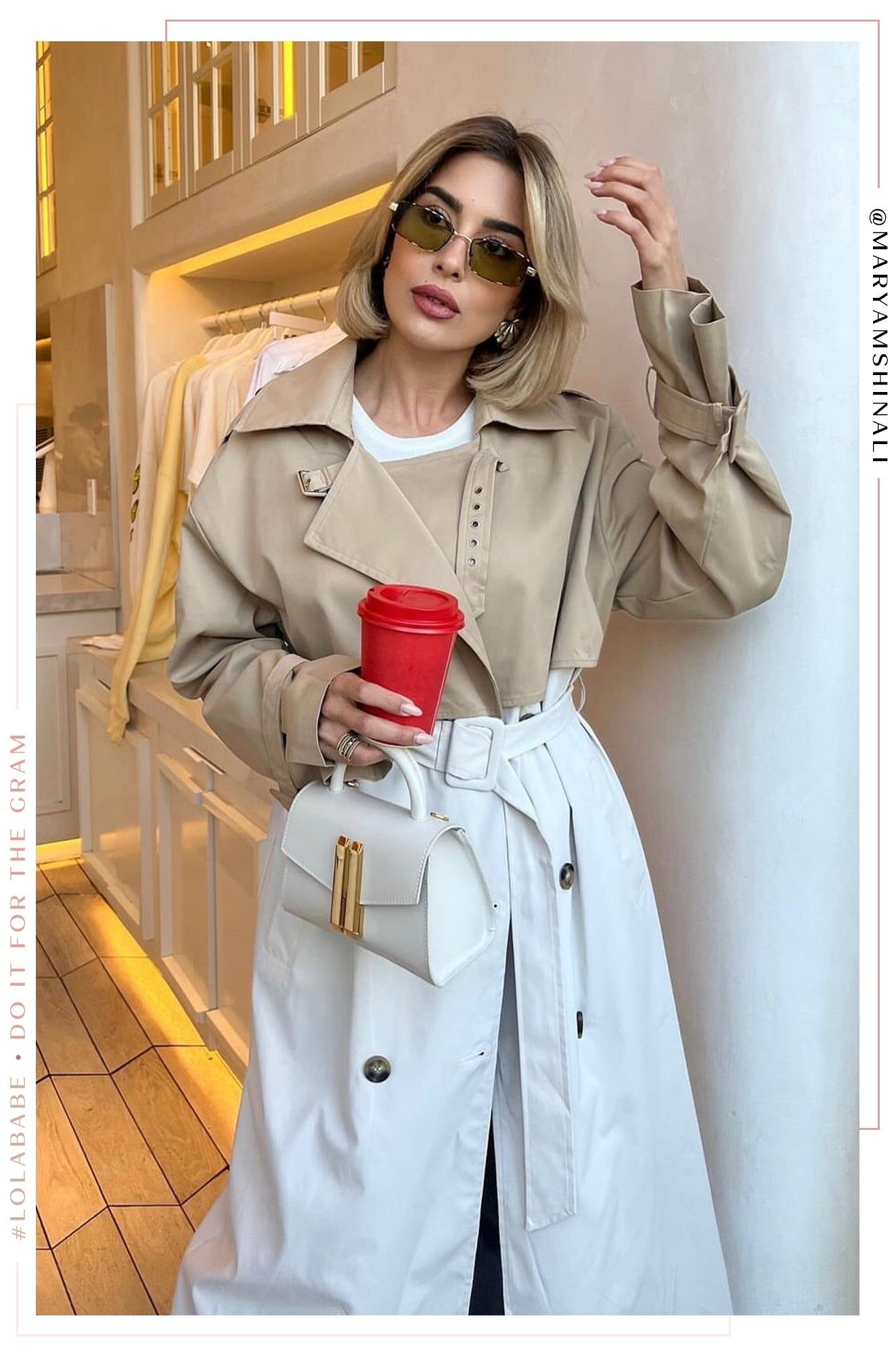 Harper Color Blocked Trench Coat - Nude sold by Miss Lola product image thumbnail 2