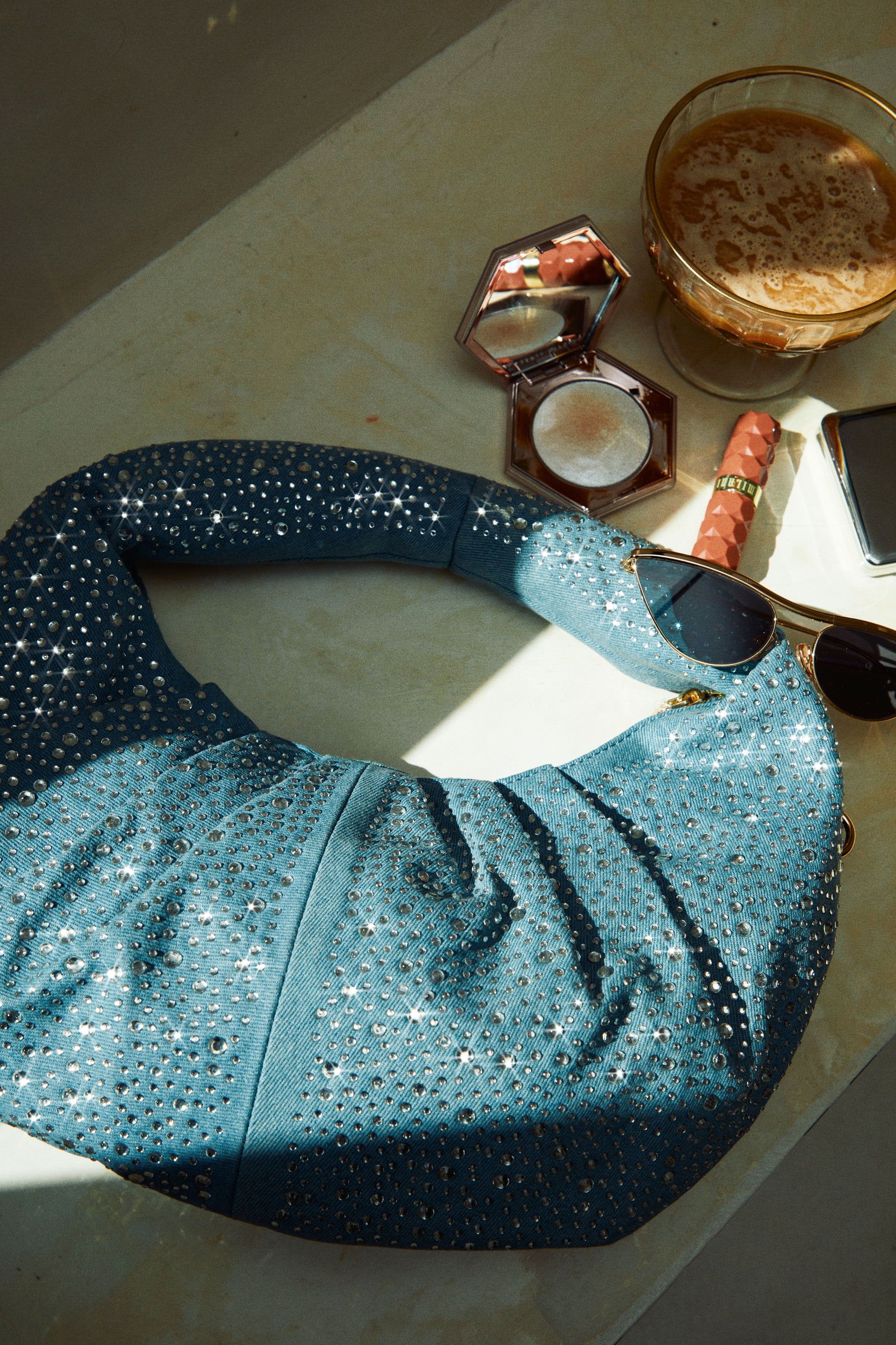 Makaila Embellished Denim Bag - Denim sold by Miss Lola product image thumbnail 3