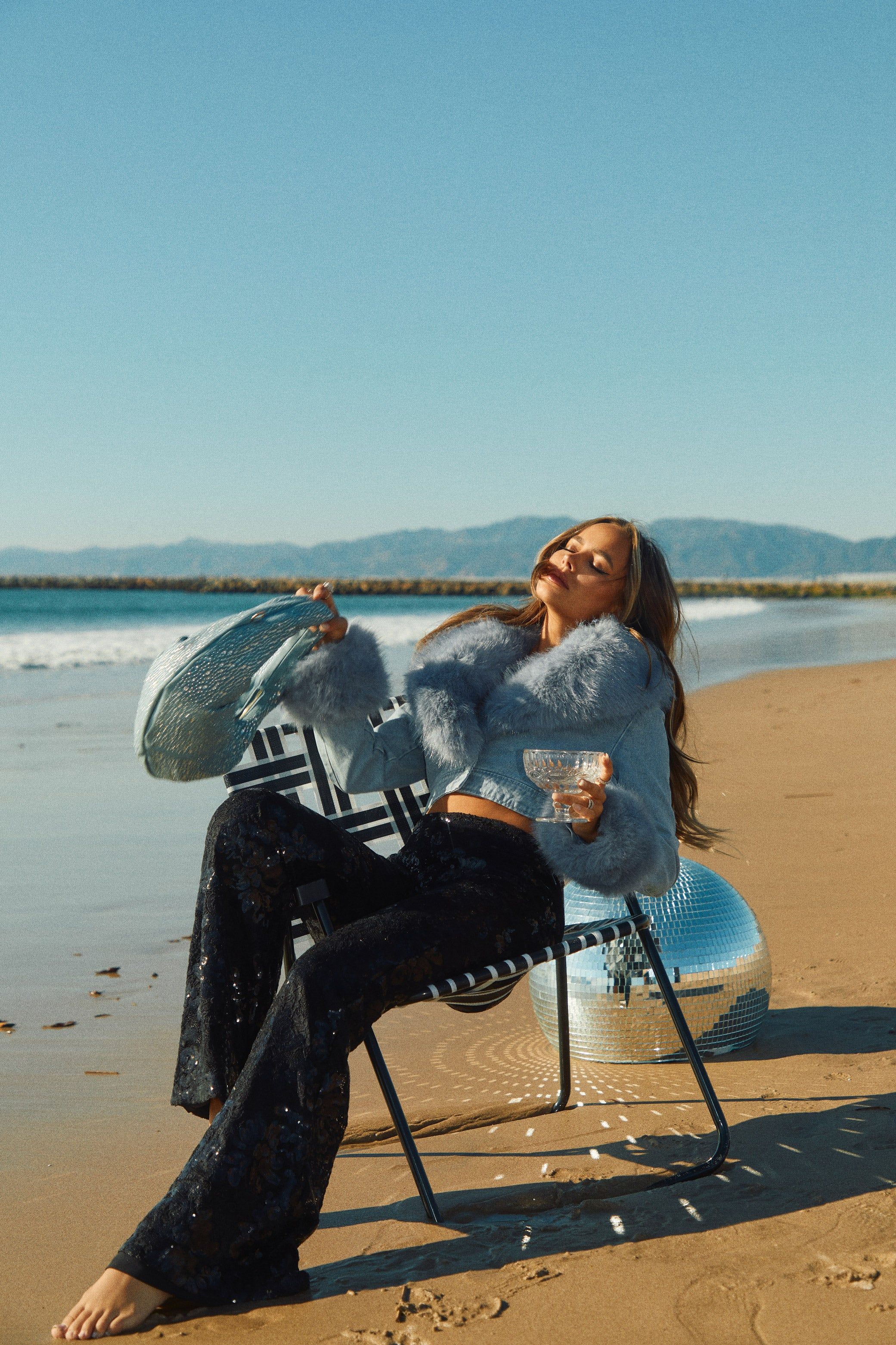 Makaila Embellished Denim Bag - Denim sold by Miss Lola product image thumbnail 5