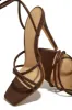 Holly Lace Up Strappy Heels - Brown sold by Miss Lola