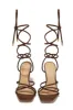 Holly Lace Up Strappy Heels - Brown sold by Miss Lola