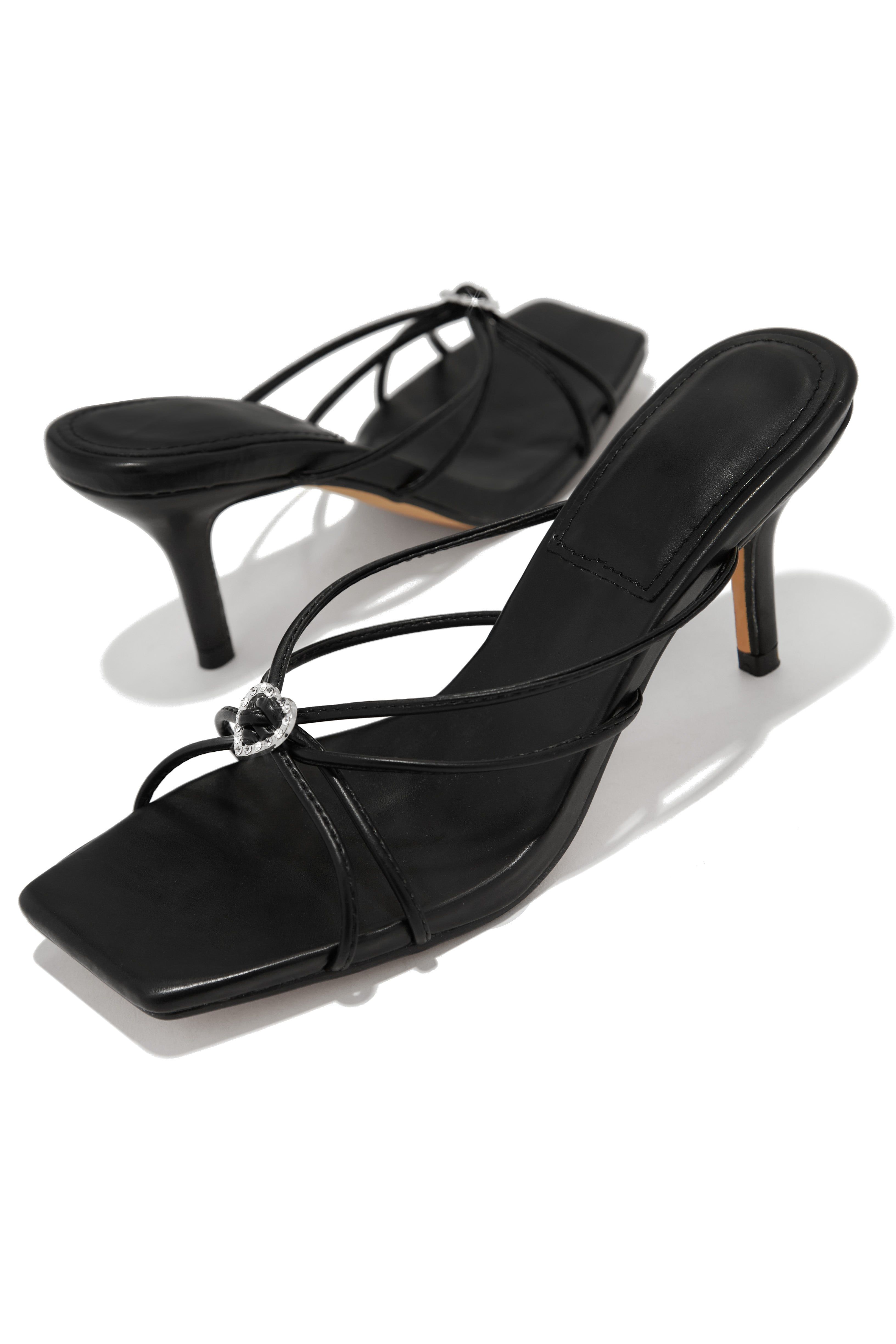 Pure Love Embellished Mid Heel Mules - Black sold by Miss Lola product image thumbnail 2