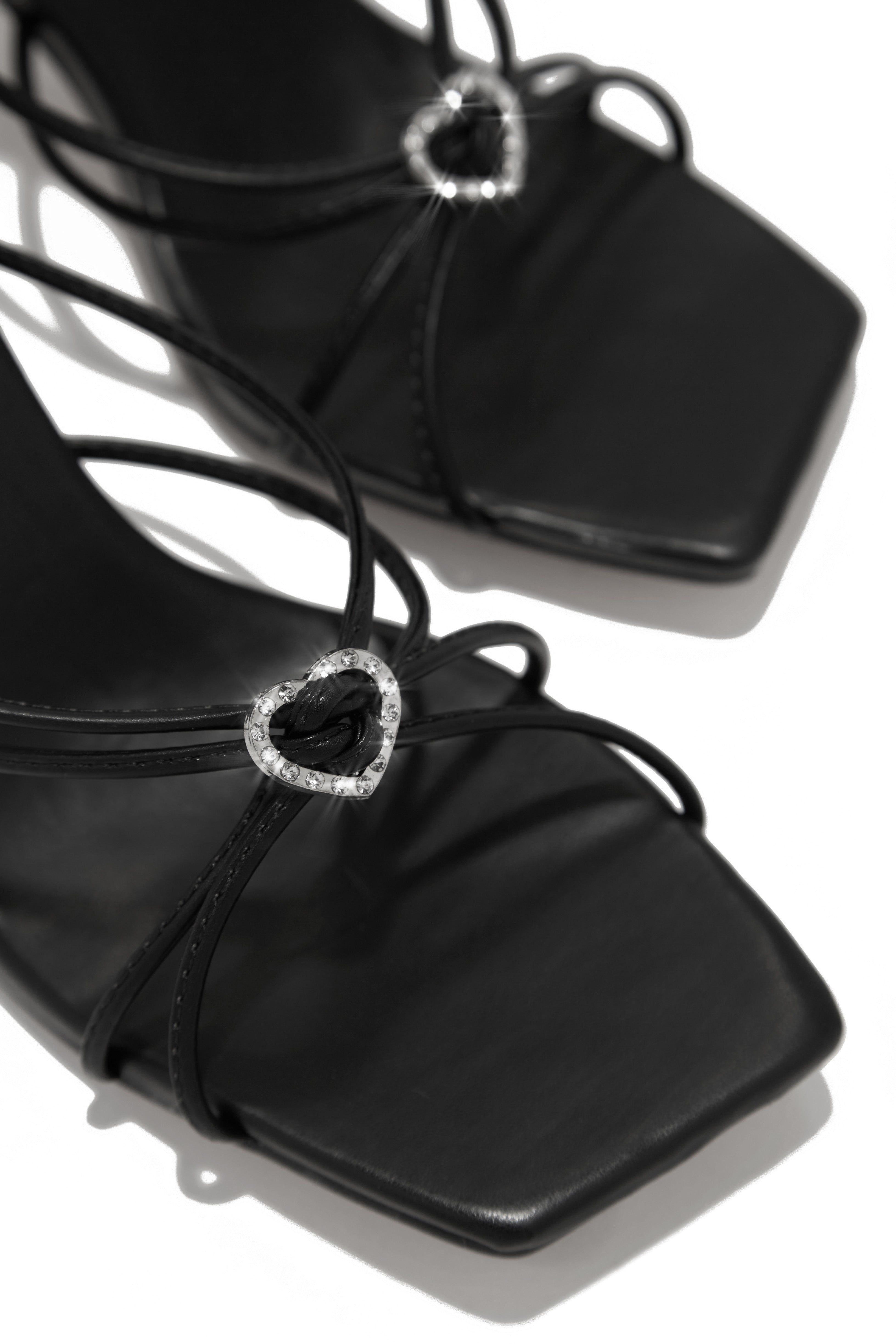Pure Love Embellished Mid Heel Mules - Black sold by Miss Lola product image thumbnail 3